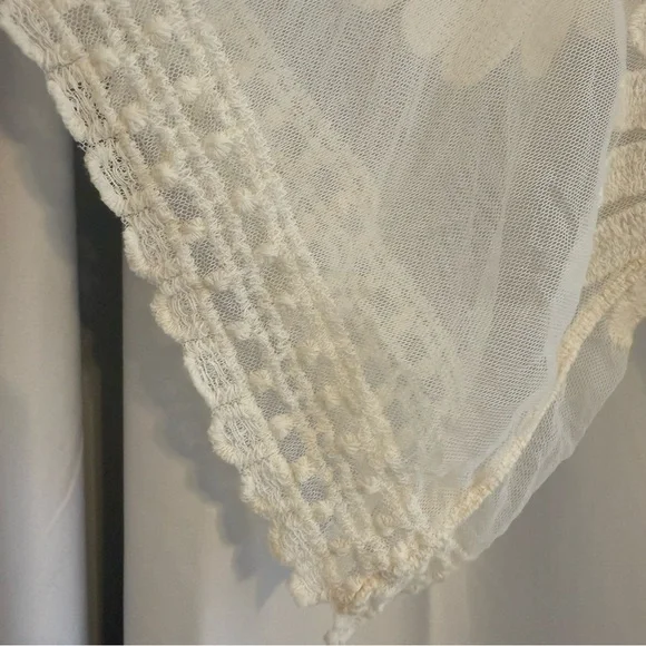 Rebellion Again Floral Lace Long Duster Layering Cardigan Cream Womens Small - Picture 6 of 9